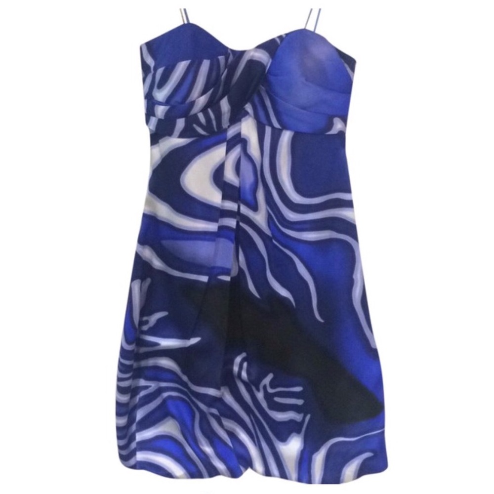 Silk Cache Dress Cobalt Twist Padded Bust